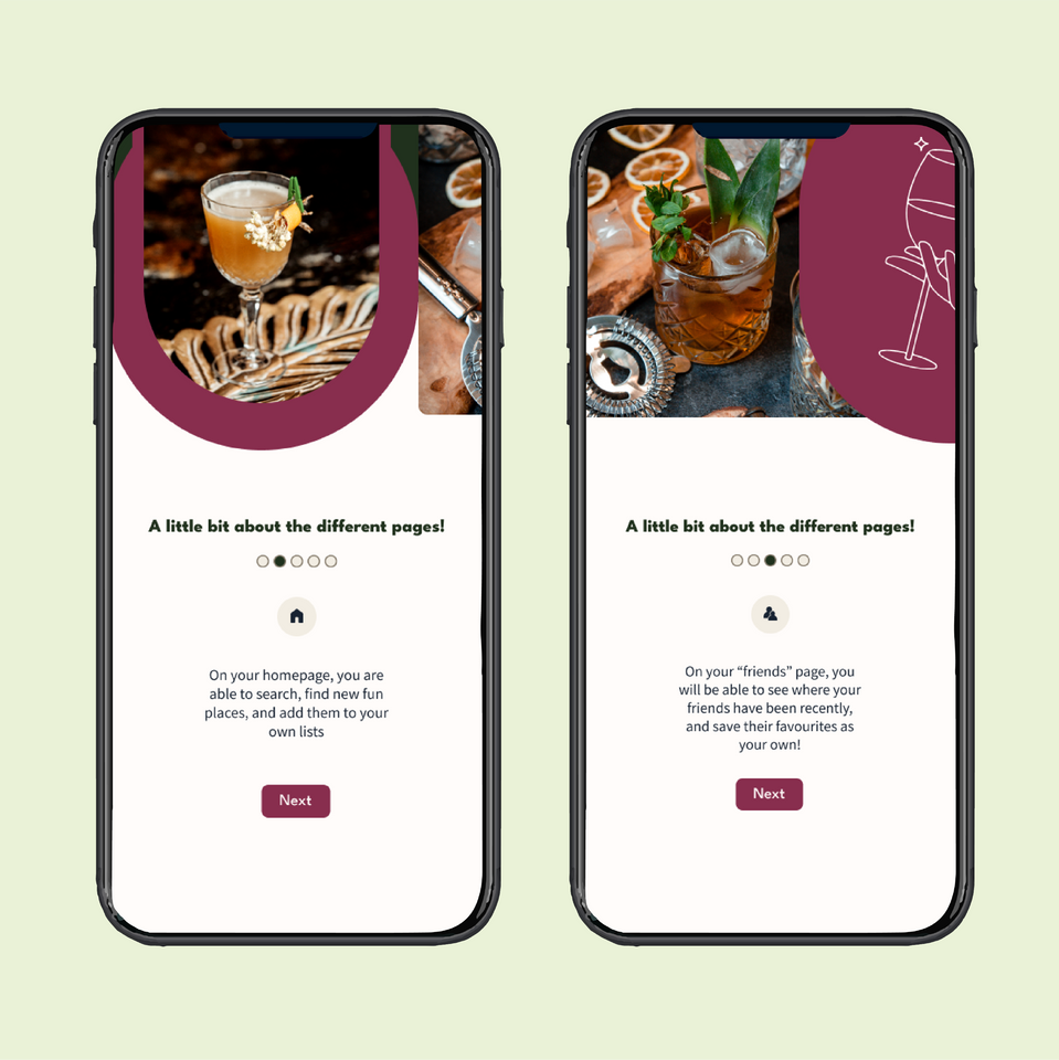 Foodieapp-skjerm